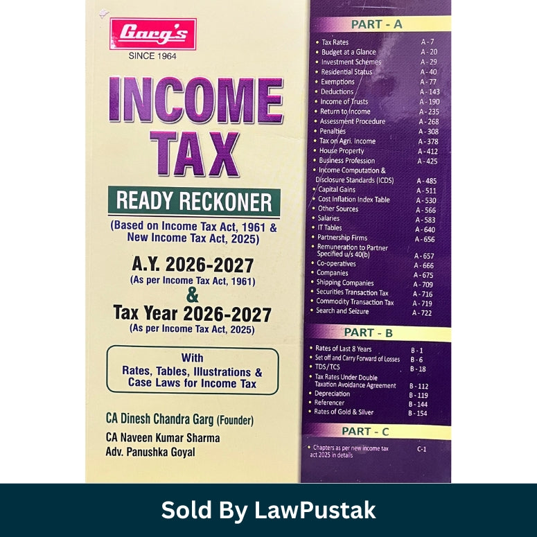 Income Tax Ready Reckoner 2026 India AY 2026-27 Garg book latest tax law guide