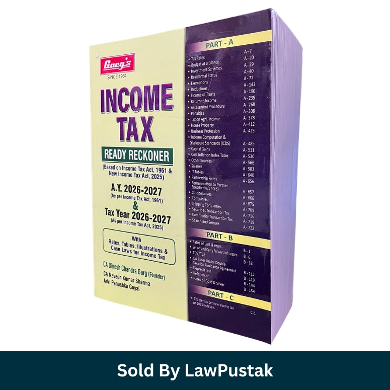 Income Tax Ready Reckoner 2026 India AY 2026-27 Garg book latest tax law guide