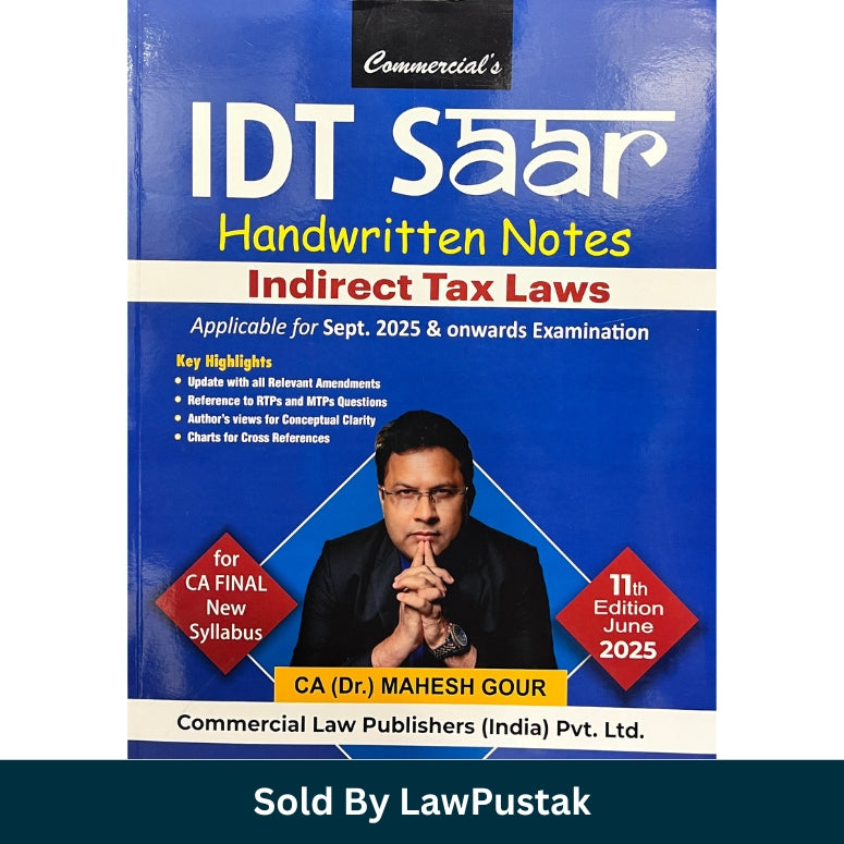 IDT Saar Handwritten Notes 2026 India CA Final Indirect Tax Book by Mahesh Gour