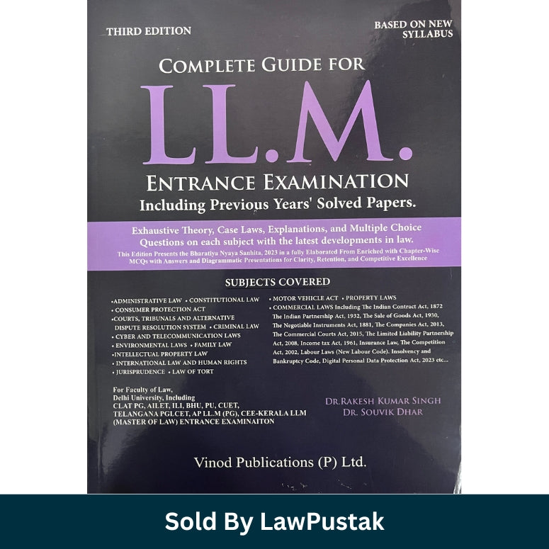 LLM Entrance Exam Book 2026 India Complete Guide with Solved Papers MCQs CLAT PG DU BHU Vinod Publications
