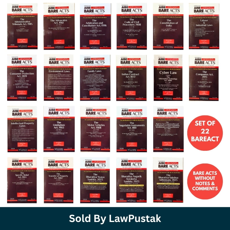 AIBE Bare Acts Set 2026 India 22 books for All India Bar Examination without notes and comments