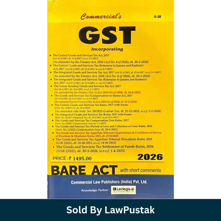 GST Bare Act Book 2026 India Commercial Law Publishers latest GST laws with rules and amendments