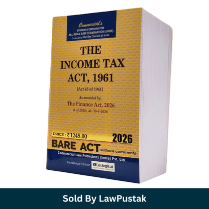 Income Tax Act 1961 Bare Act 2026 Pocket Size Without Comments India