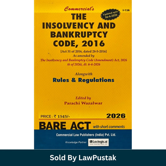 Insolvency and Bankruptcy Code 2016 Bare Act 2026 India book
