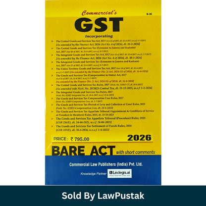 GST Bare Act 2026 India Commercial Law Publishers GST law book