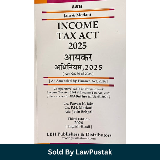 Income Tax Act 2025 Bare Act Book India 2026 Jain Motlani