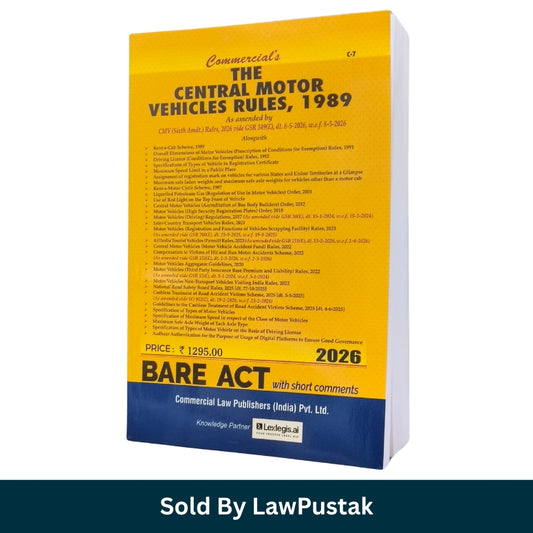 Central Motor Vehicles Rules 1989 Bare Act 2026 with Short Comments | Commercial Law Publishers India