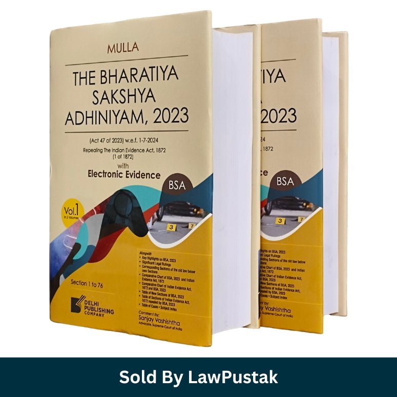 Mulla Bharatiya Sakshya Adhiniyam 2023 with Electronic Evidence Set of 2 Volumes by Sanjay Vashishtha Delhi Publishing Company