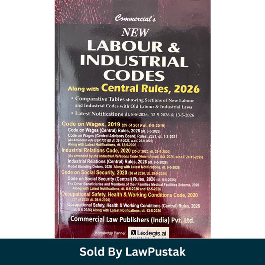 New Labour and Industrial Codes with Central Rules 2026 India | Commercial Law Publishers Labour Law Book