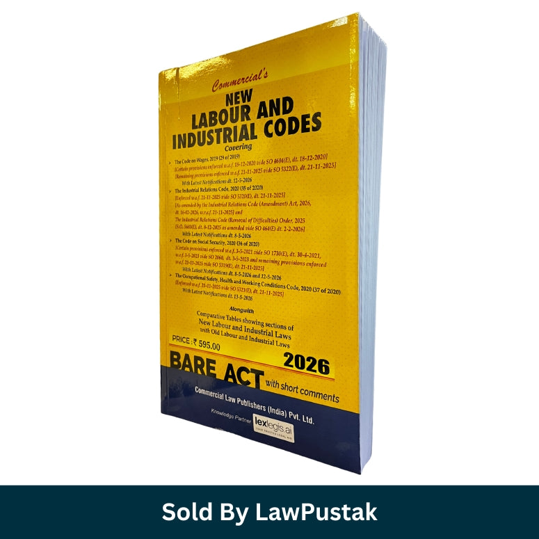 New Labour and Industrial Codes 2026 Bare Act with Short Comments | Commercial Law Publishers India Labour Law Book