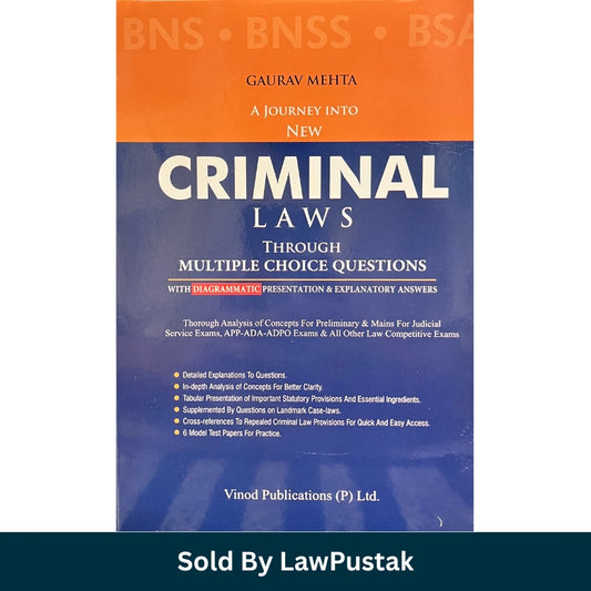 New Criminal Laws Through Multiple Choice Questions by Gaurav Mehta Edition 2025 BNS BNSS BSA Judiciary Exam MCQ Book India