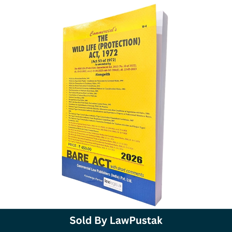 Wild Life Protection Act 1972 Bare Act 2026 Commercial Law Publishers India Environmental Law Book Paperback