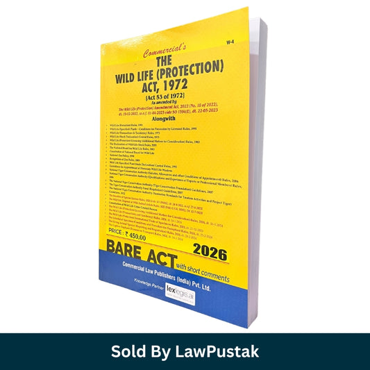 Wild Life Protection Act 1972 Bare Act 2026 Commercial Law Publishers India Environmental Law Book Paperback
