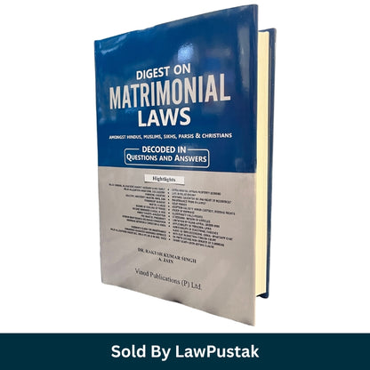 Digest on Matrimonial Laws Questions and Answers by Dr Rakesh Kumar Singh A Jain Vinod Publications Hardcover India