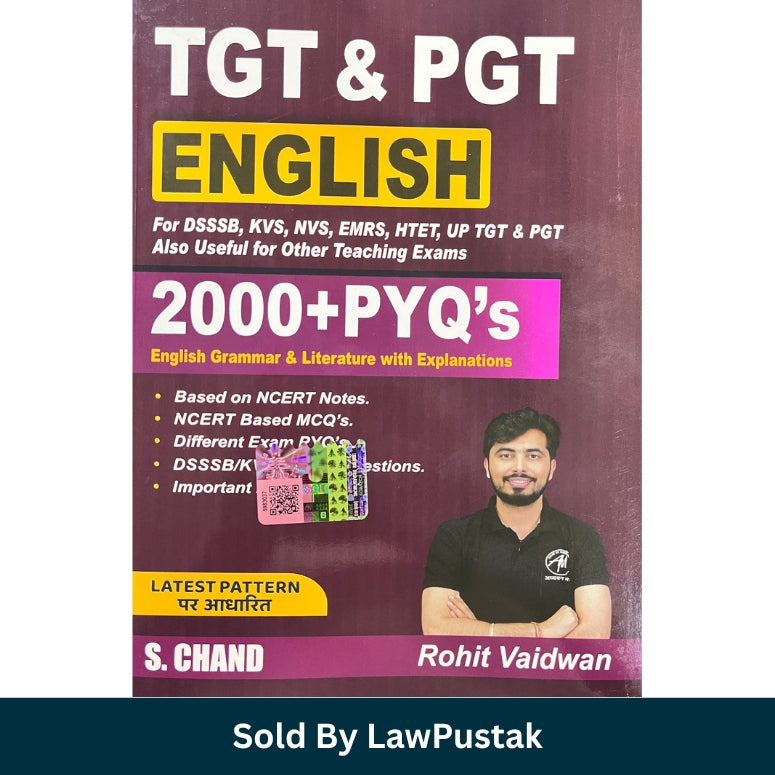 TGT and PGT English 2000 Plus PYQs Book by Rohit Vaidwan for DSSSB KVS NVS EMRS HTET UP TGT and PGT Teaching Exams India