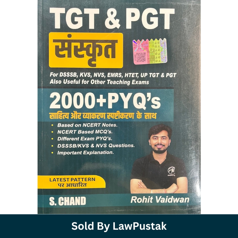 TGT and PGT Sanskrit 2000 Plus PYQs Book by Rohit Vaidwan for DSSSB KVS NVS EMRS HTET UP TGT and PGT Teaching Exams India