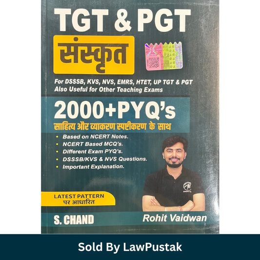 TGT and PGT Sanskrit 2000 Plus PYQs Book by Rohit Vaidwan for DSSSB KVS NVS EMRS HTET UP TGT and PGT Teaching Exams India