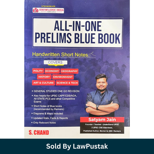 All-In-One Prelims Blue Book by Satyam Jain UPSC General Studies Revision Notes covering Polity Economy Geography History Environment Art and Culture Science and Technology India