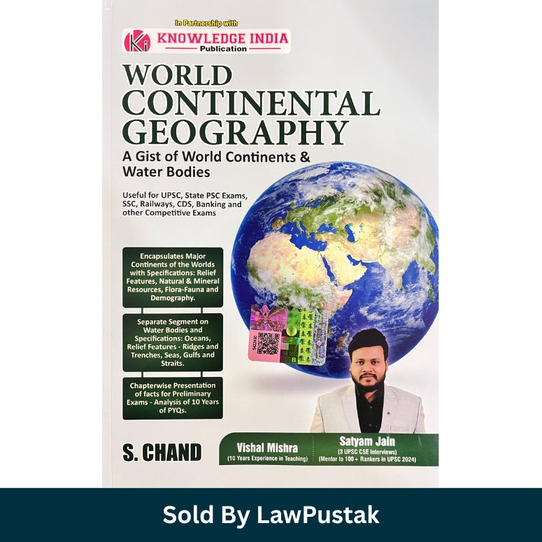 World Continental Geography A Gist of World Continents and Water Bodies by Vishal Mishra and Satyam Jain S Chand Geography Book India 2026