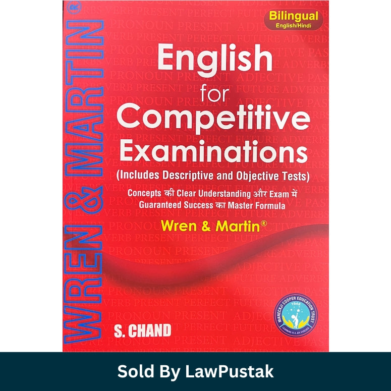 English for Competitive Examinations by Wren and Martin Bilingual English Hindi Book S Chand Latest Edition 2026 India