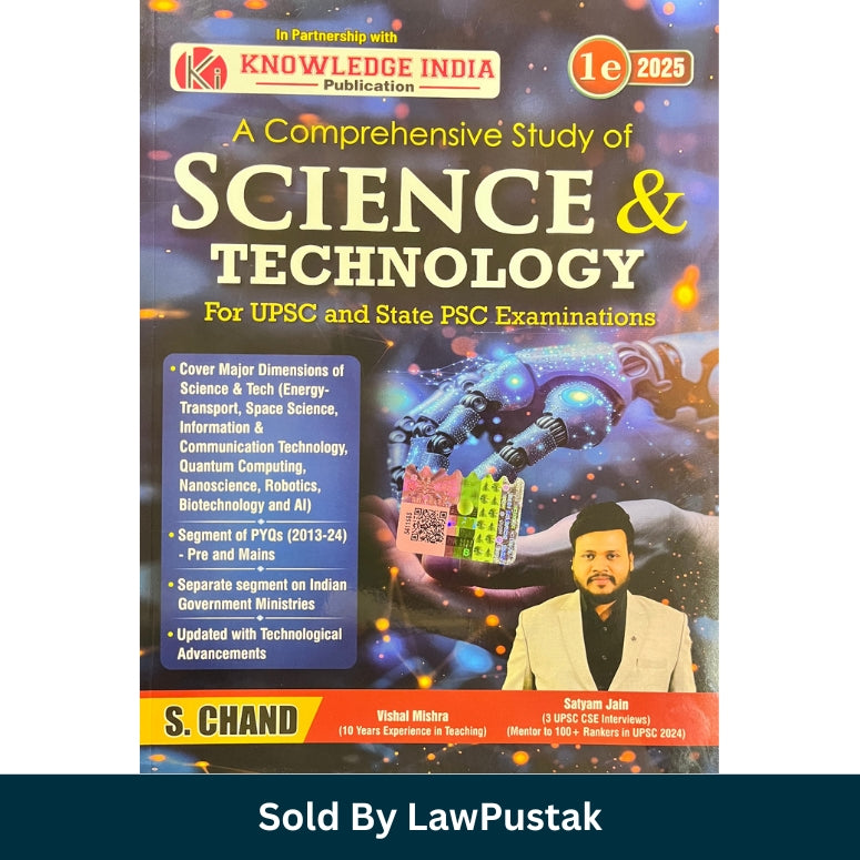 Science and Technology for UPSC and State PSC Examinations 2025 by Vishal Mishra and Satyam Jain S Chand India Competitive Exam Book