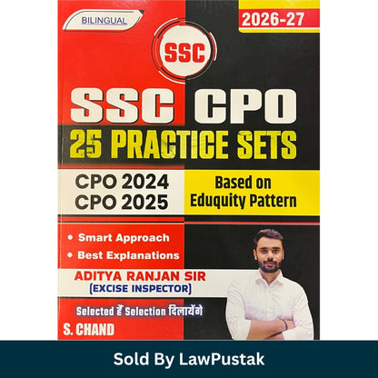 SSC CPO 25 Practice Sets 2026-27 Bilingual Book by Aditya Ranjan Sir for SSC CPO Sub Inspector Recruitment Examination India