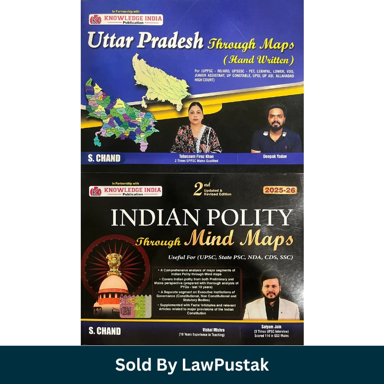 UPPSC Mind Maps Combo 2025-26 S Chand Uttar Pradesh Through Maps Hand Written and Indian Polity Through Mind Maps Books for UPSC Judiciary State PSC India