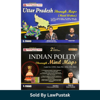 UPPSC Mind Maps Combo 2025-26 S Chand Uttar Pradesh Through Maps Hand Written and Indian Polity Through Mind Maps Books for UPSC Judiciary State PSC India