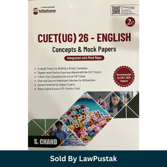 CUET UG English Concepts and Mock Papers 2026 2nd Edition by S Chand with Mind Maps and Practice Tests for CUET Entrance Exam India