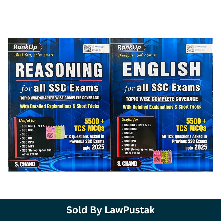 S Chand RankUp English and Reasoning guide combo set of two paperback books for all SSC exams featuring topic-wise complete coverage, short tricks, and 5500+ TCS MCQs up to 2025.
