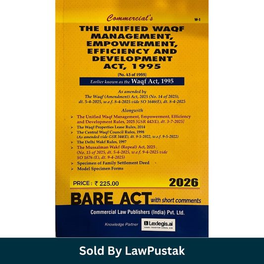 Commercial The Unified Waqf Management Empowerment Efficiency and Development Act 1995 Bare Act 2026 Edition Paperback