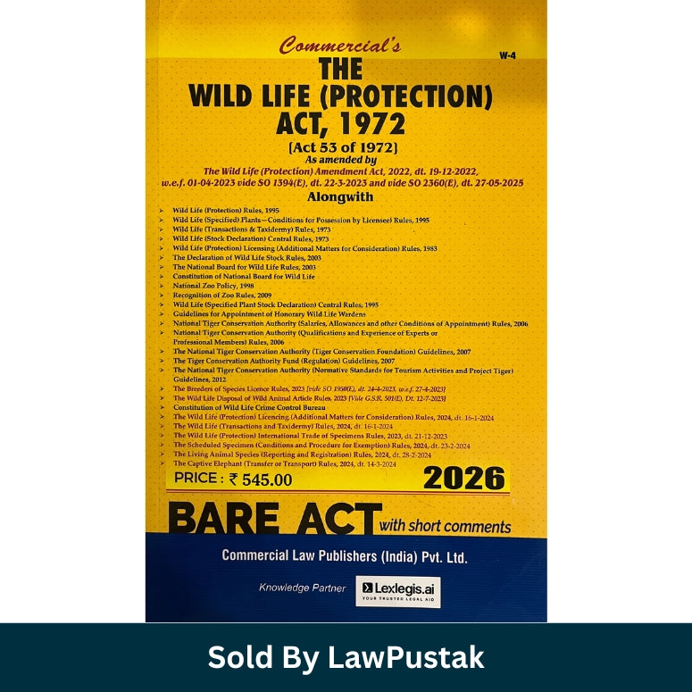 The Wild Life Protection Act 1972 Bare Act 2026
