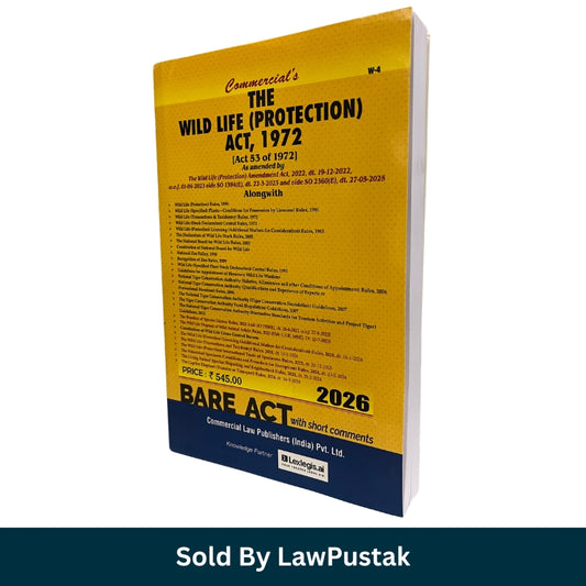 The Wild Life Protection Act 1972 Bare Act 2026