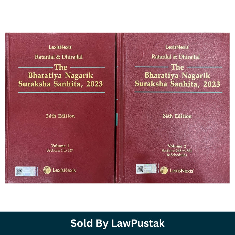 The Bharatiya Nagarik Suraksha Sanhita 2023 Book 2 Volume Set 24th Edition by Ratanlal & Dhirajlal LexisNexis Hardcover Law Commentary India