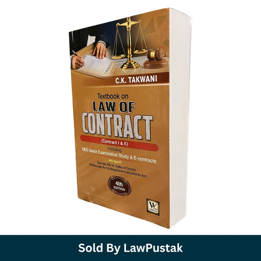 Textbook on Law of Contract by C.K. Takwani 4th Edition 2026 Front Cover Published by Whytes & Company.