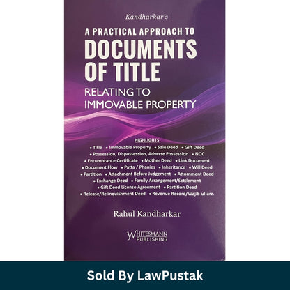 Kandharkars Documents of Title Immovable Property Law Book India