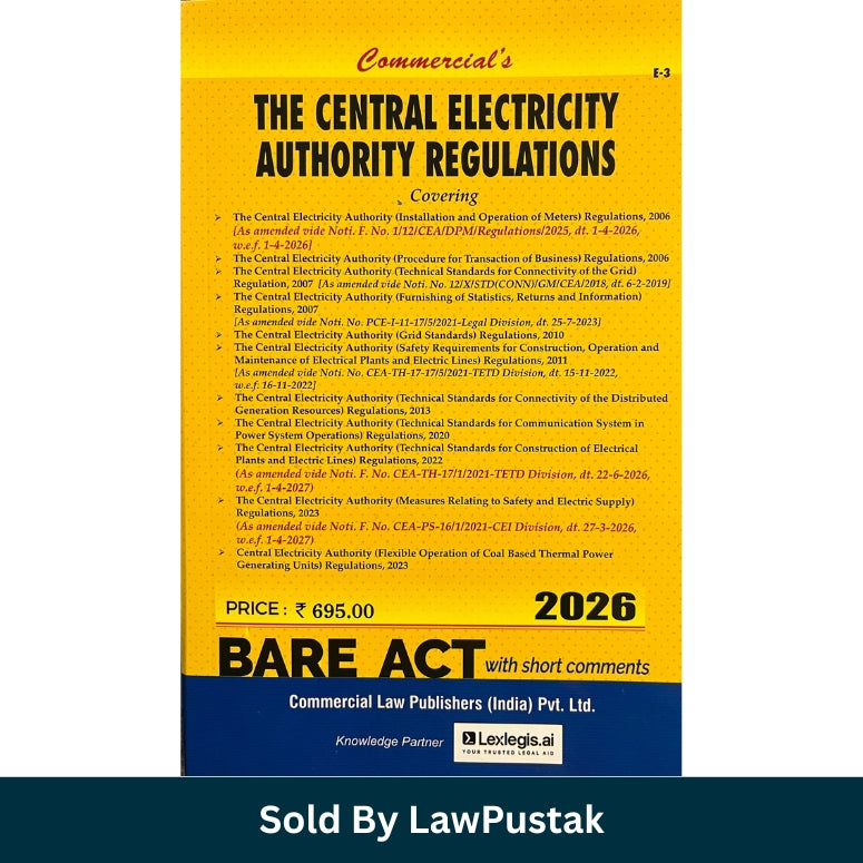 The Central Electricity Authority Regulations 2026 Bare Act with Short Comments Paperback Commercial Law Publishers India Electricity Law Book