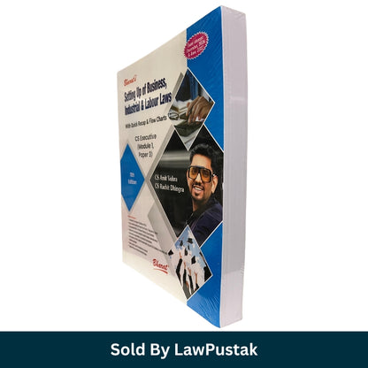 Front Cover: Bharat Setting Up of Business Industrial Labour Laws CS Executive 11th Edition 2026 by CS Amit Vohra Spine / Angle View: Side profile view of Bharat Setting Up of Business Industrial Labour Laws CS Executive Paperback book