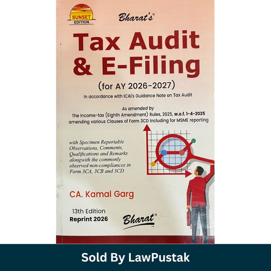 Cover of the book 'Tax Audit and E-Filing (for AY 2025-2026)' by CA. Kamal Garg, showing a chess board and pieces, symbolizing strategy and competition.