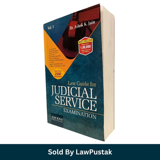 Front Cover: Ascent Law Guide for Judicial Service Examination Vol 1 by Dr Ashok K Jain 2025-26 Edition Spine / Angle View: Side angle view of Ascent Law Guide for Judicial Service Examination Vol 1 Paperback Book