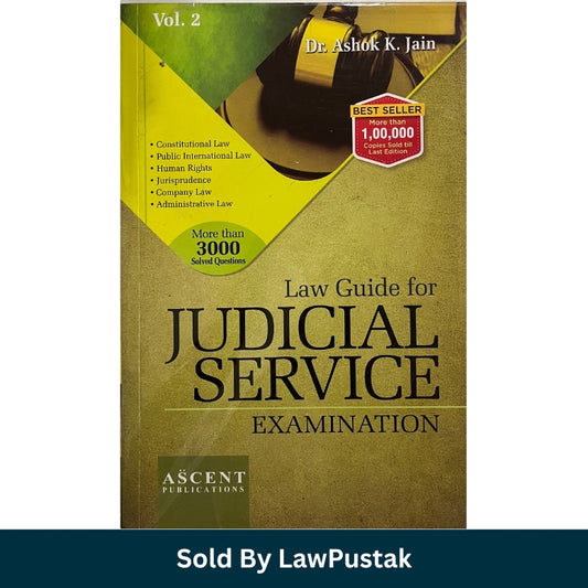 Front Cover: Ascent Law Guide for Judicial Service Examination Vol 2 by Dr Ashok K Jain 2026 Edition Spine / Angle View: Side angle view of Ascent Law Guide for Judicial Service Examination Vol 2 Paperback Book