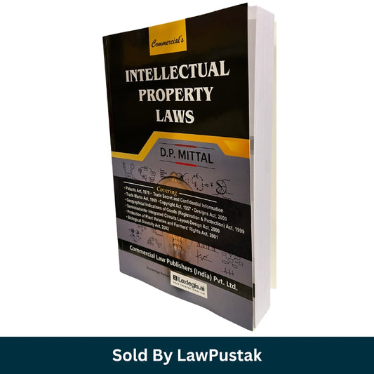 Front Cover: Commercial Intellectual Property Laws Book by DP Mittal 2026 Edition Spine / Angle View: Side angle view of Commercial Intellectual Property Laws Paperback Book by DP Mittal