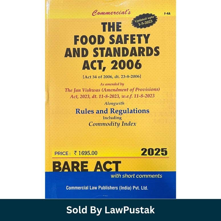 Commercials The Food Safety and Standards Act 2006 Bare Act 2025 Edition Commercial Law Publishers available at Law Pustak