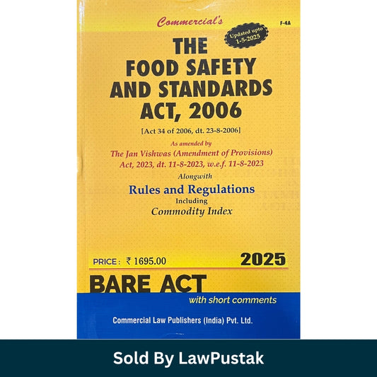 Commercials The Food Safety and Standards Act 2006 Bare Act 2025 Edition Commercial Law Publishers available at Law Pustak