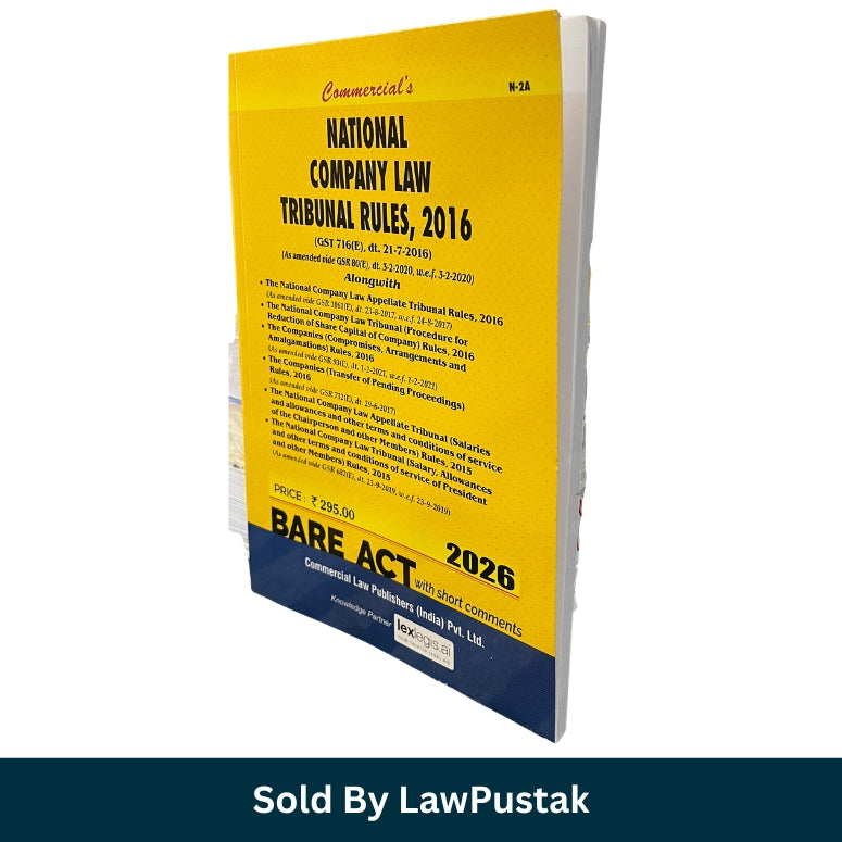 National Company Law Tribunal Rules 2016 Bare Act 2026 India with short comments by Commercial Law Publishers NCLT Rules 2016 2026 Bare Act India company law tribunal procedure book