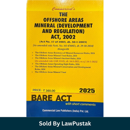 Commercials Offshore Areas Mineral Development and Regulation Act 2002 Bare Act Latest Edition 2025 Commercial Law Publishers Paperback Law Book India
