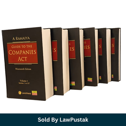 Front cover view of A Ramaiya Guide to the Companies Act 19th Edition 6 Volumes Set published by LexisNexis  
Side spine angle view of Hardcover 6 Volume Set A Ramaiya Guide to the Companies Act 19th Edition LexisNexis