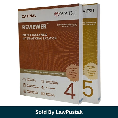 CA Final Reviewer Direct Tax and Indirect Tax Laws Book Set Vivitsu Latest Edition 2026 Side angle view of Vivitsu CA Final Paper 4 and Paper 5 Paperback Reviewer Books 2026
