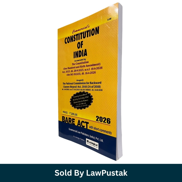 Spine view of Commercial Constitution of India Bare Act 2026 Paperback by Commercial Law Publishers