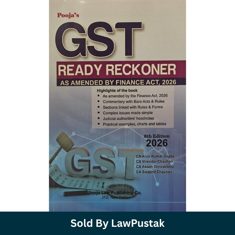 Pooja GST Ready Reckoner 8th Edition 2026 Finance Act by CA Arun Kumar Gupta Law Pustak Spine view of Pooja GST Ready Reckoner 2026 Paperback by Pooja Law Publishing Co